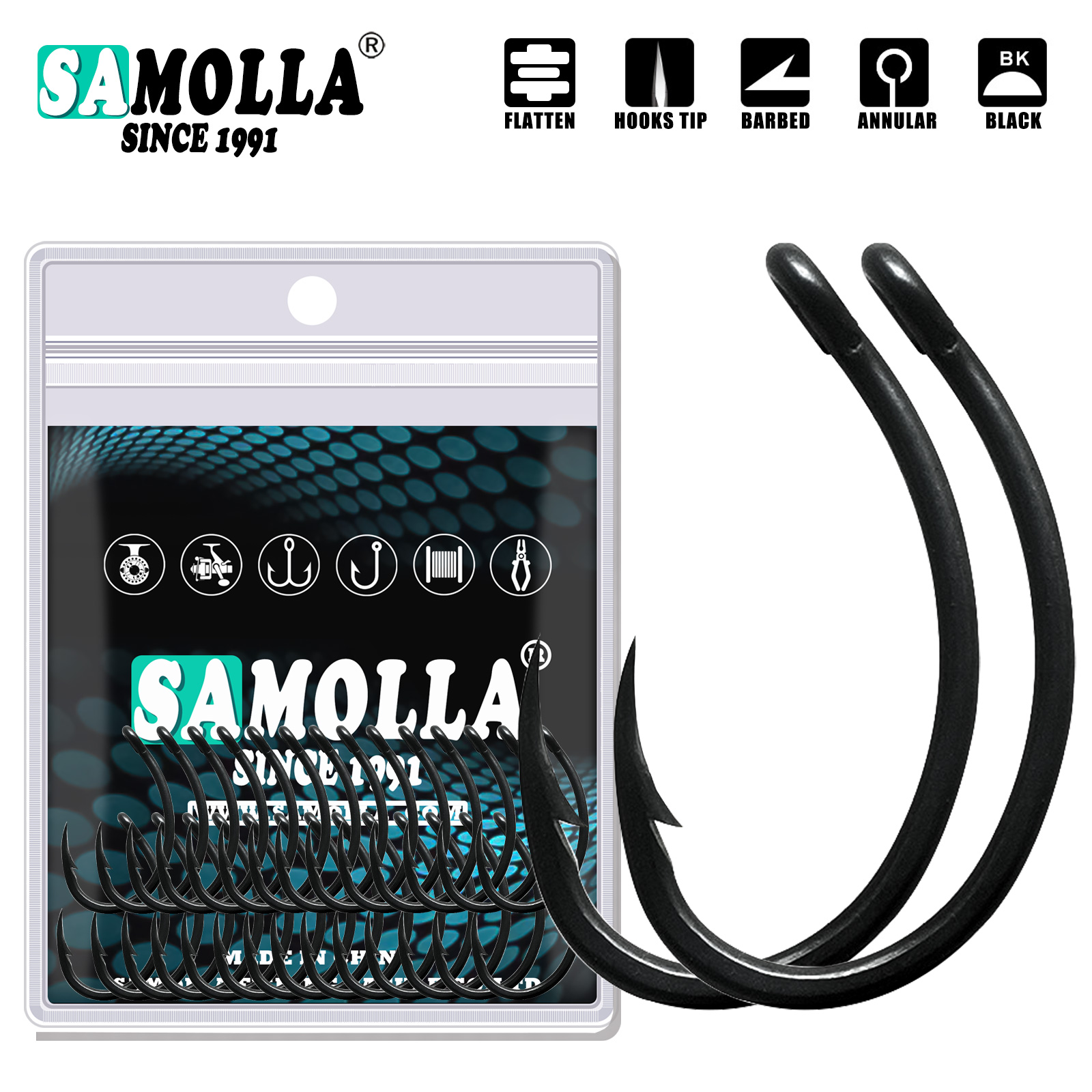 Fishing Hook Offset - 50 buah kait pancing ikan mas