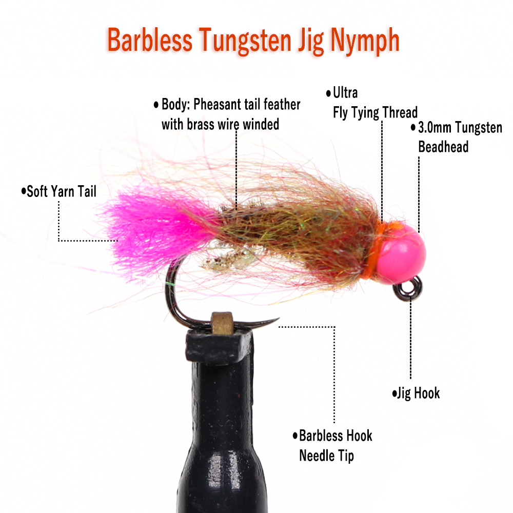 Wifeo 12 buah Tungsten Beadhea - Fishing Hook Barbless ulasan dan harga