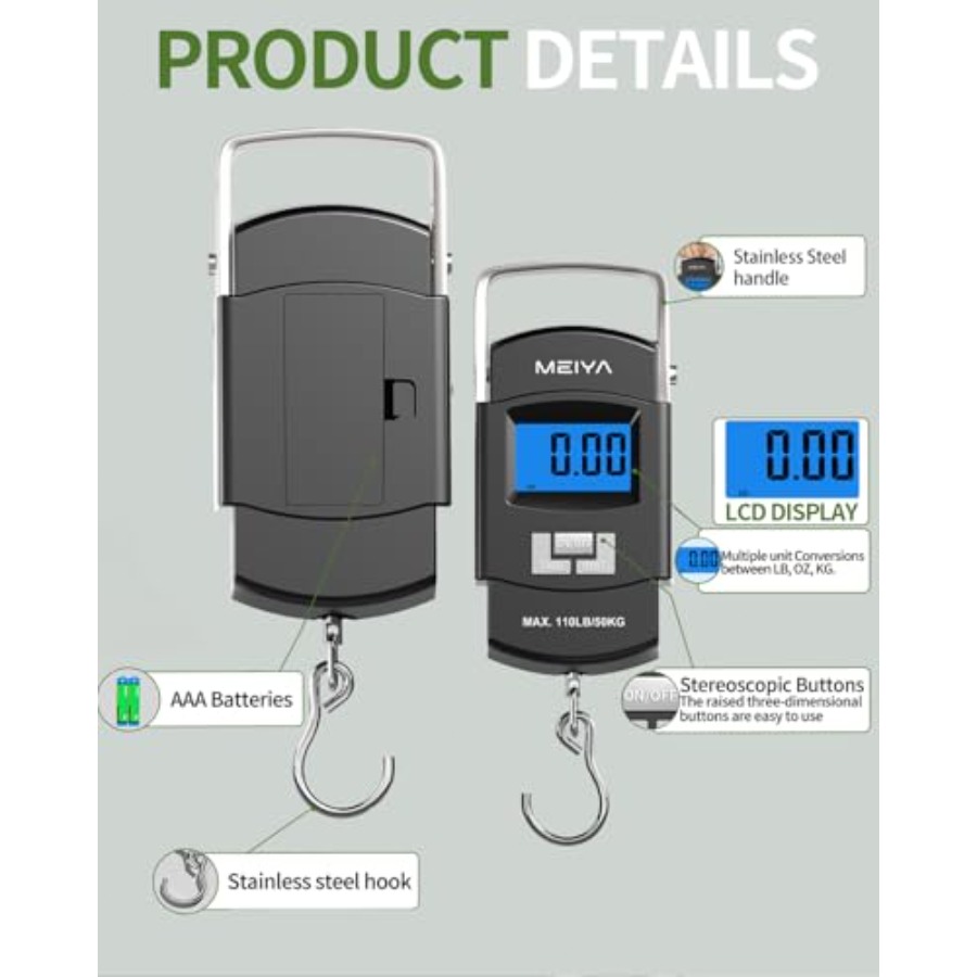 Timbangan Ikan Digital 110lb/5 - Fishing Hook Stainless Steel ulasan dan harga