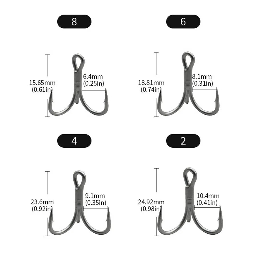 Pancing Treble kait baja karbo - Fishing Hook Offset ulasan dan harga