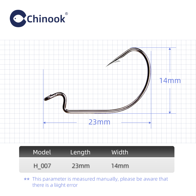 Chinook 20pcs Wide worm Texan  - Fishing Hook Offset ulasan dan harga