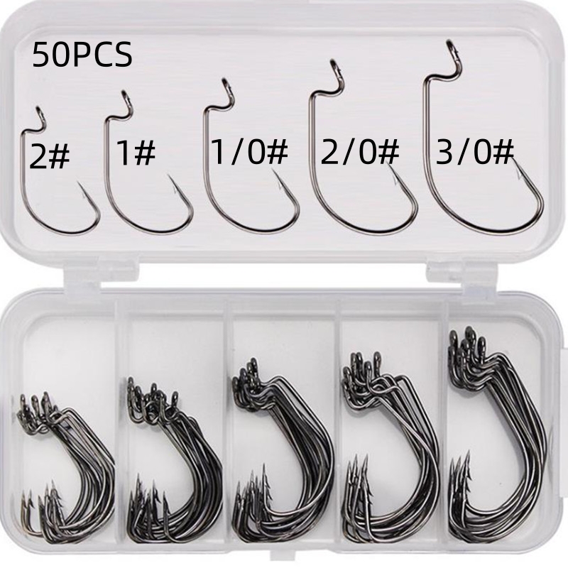 50Pcs/Kotak Kail Pancing Baja  - Fishing Hook Jig ulasan dan harga
