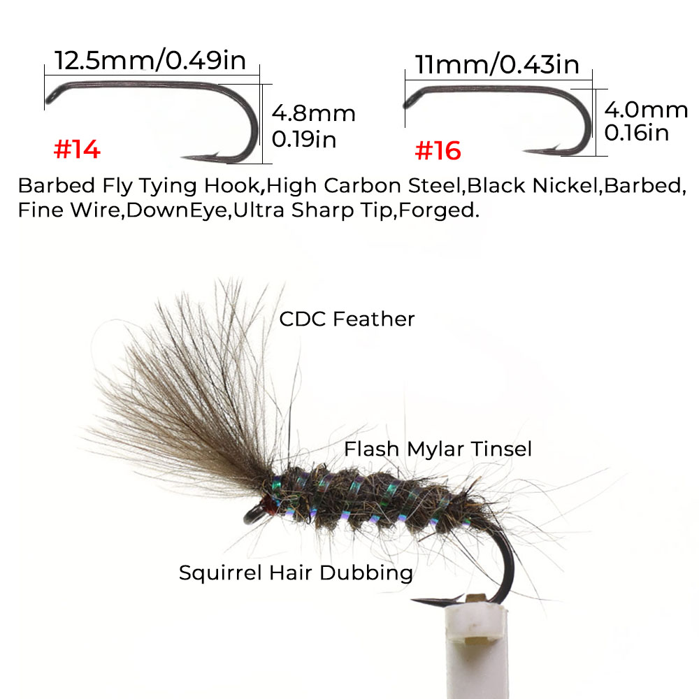 5/6PCS CDC Parachute Dry Fly U - Fishing Hook Size ulasan dan harga