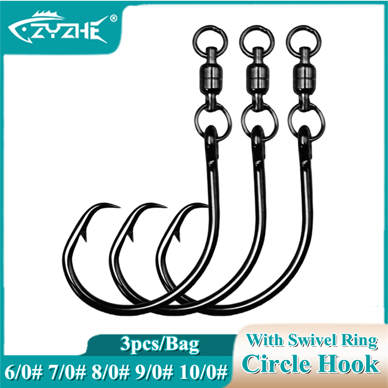 ZYZHE 3/6/9pcs Kail Bulat Deng - Fishing Hook Circle ulasan dan harga