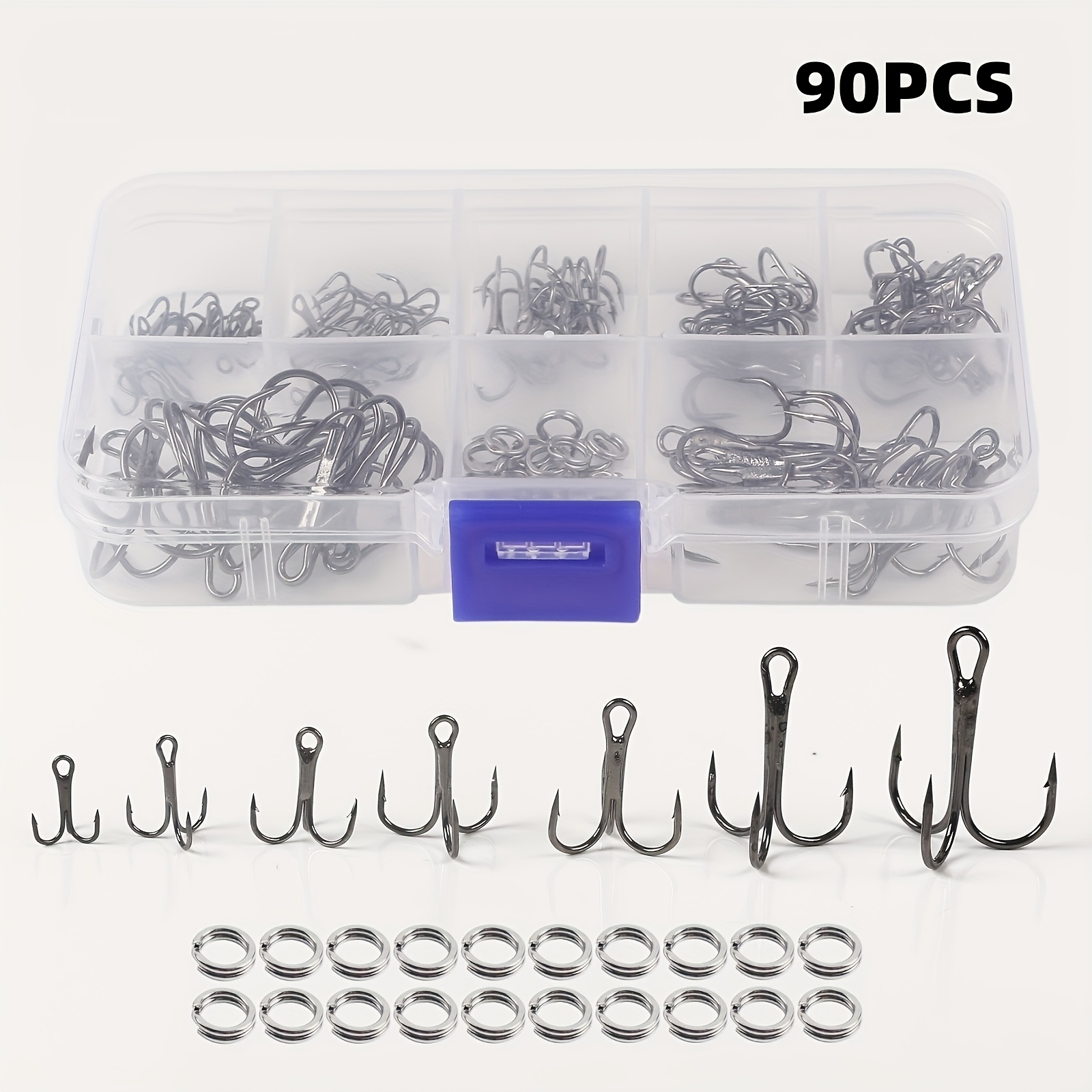 90pcs/set Kit kail tiga mata d - Fishing Hook Circle ulasan dan harga
